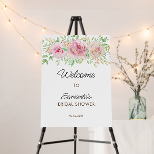 Elegant Roses Bridal shower Welcome Foam Board