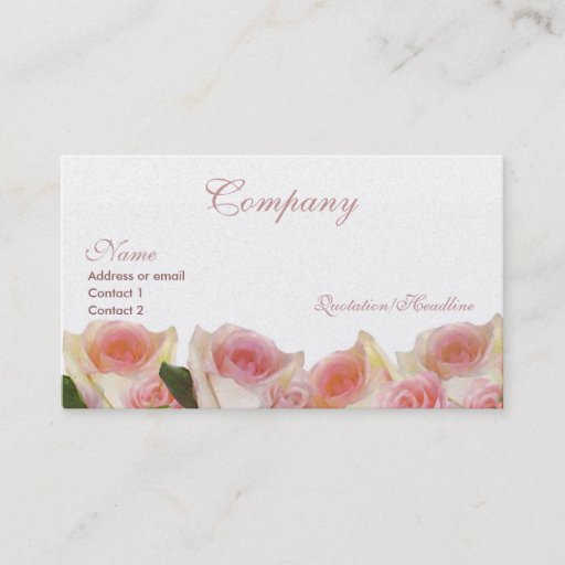 Customizable Elegant Roses Business Card Template