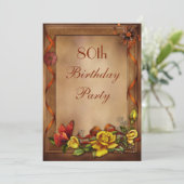 Elegant Roses & Butterfly 80th Birthday Party Invitation (Standing Front)