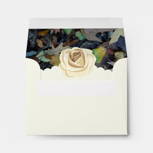 Elegant Roses Camo Forest Wedding RSVP Envelope