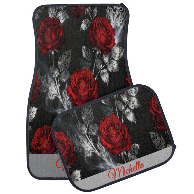 Elegant Roses Car Mat Set (Set)