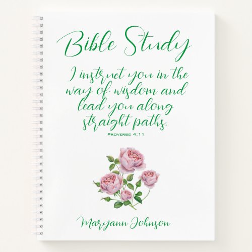 Elegant Roses Christian Bible Study Notebook