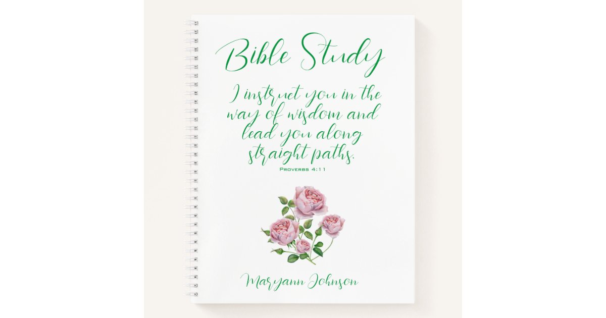 Elegant Roses Christian Bible Study Notebook | Zazzle