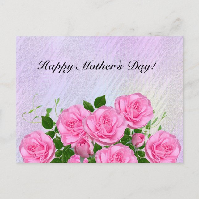 Elegant Roses,Colorful,Abstract Postcard (Front)