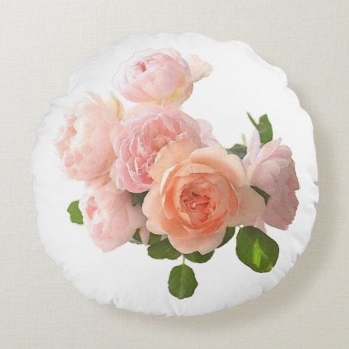 Elegant Roses Design Modern Template Trendy Round Pillow