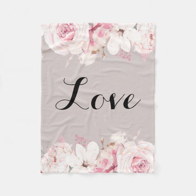 Elegant Roses Fleece Blanket (Front)