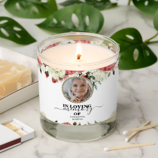 Elegant Roses Floral Memorial Remembrance Scented Candle