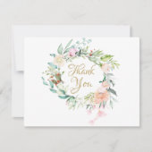 Elegant Roses Garland Business Thank You Card (Front)