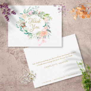 Elegant Roses Garland Business Thank You Card