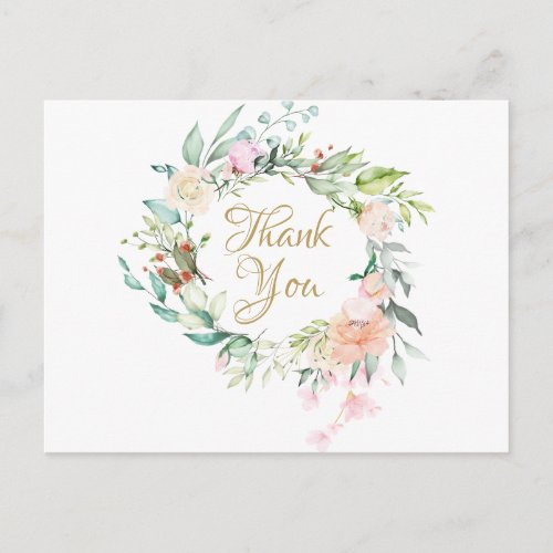 Elegant Roses Garland Business Thank You Postcard