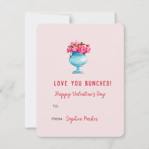 Elegant roses in vase Valentines day Mini Note