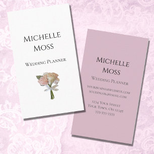  Elegant Roses Modern Floral Wedding Planner Business Card