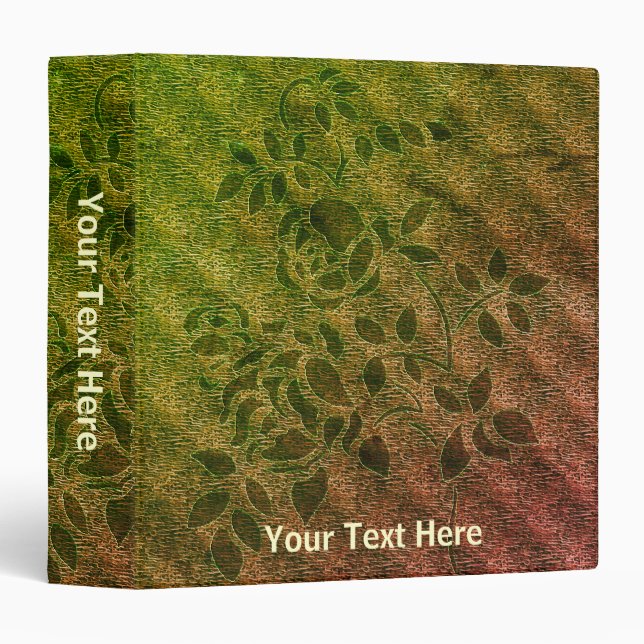 Elegant Roses Stencil Abstract Art Personalized  3 Ring Binder (Front/Spine)