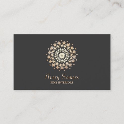 Elegant Rosette Floral Motif Interior Designer Business Card