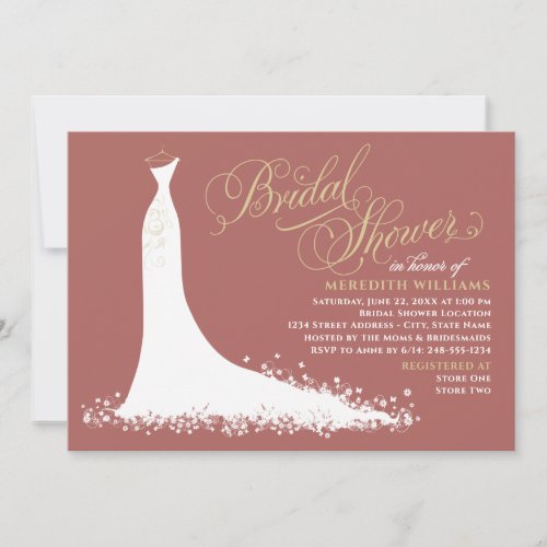 Bridal Shower Invitation | Elegant Wedding Gown