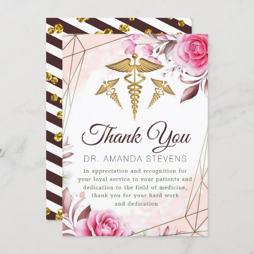 Elegant Rosy Doctor Thank You Card