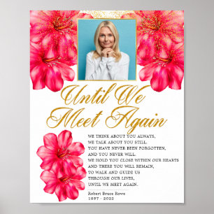 Elegant Rosy Floral Funeral Memorial Poem Sign