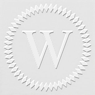 Elegant Round Diamonds Frame One Initial Monogram Embosser