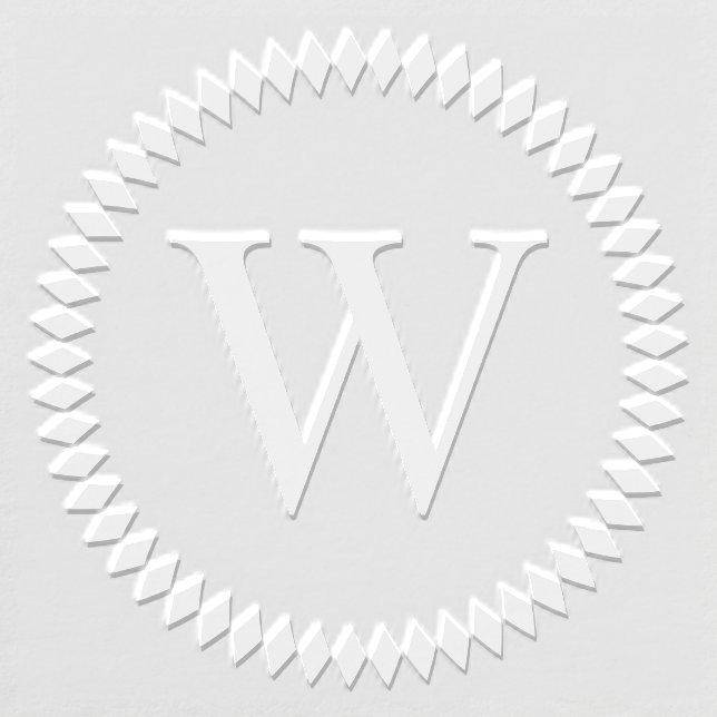 Elegant Round Diamonds Frame One Initial Monogram Embosser (Design)