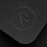 Elegant Round Monogrammed Initial Return Address Embosser<br><div class="desc">Add a stylish personalized touch to cards, invitations, and other correspondence with a round return address envelope embosser. All wording on this template is easy to customize or delete. The simple round design features an elegant monogrammed initial and modern minimalist typography name and address in a circle. Metallic stickers are...</div>