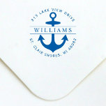 Elegant Round Nautical Anchor Return Address Self-inking Stamp<br><div class="desc">Stylish and elegant nautical themed return address stamper features a round design with boat anchor and custom text that can be personalized.</div>