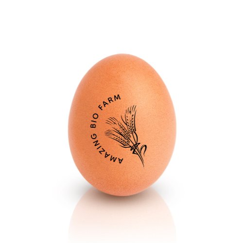 Elegant Round Simple Custom Name Farm Carton Eggs Rubber Stamp