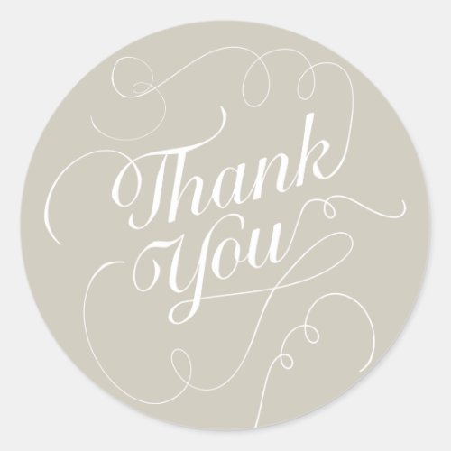 Elegant Round Thank You Sticker  Envelope Seal