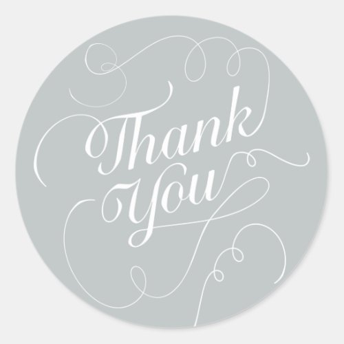 Elegant Round Thank You Sticker  Envelope Seal