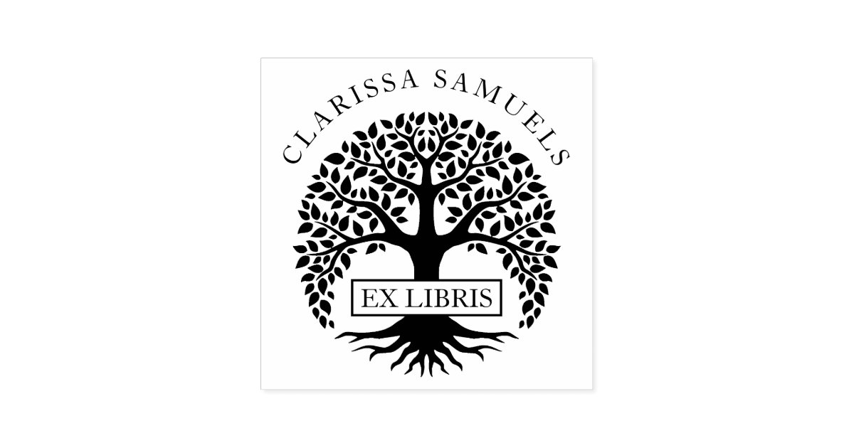 from The Library of | Ex Libris | Floral Book Stamp | Personalized Teacher  Stamp | Custom Monogram Self-Inking Wood Handle Stamp (Floral 2)