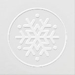 Elegant Round Winter Snowflake Embosser<br><div class="desc">Elegant winter snowflake embosser design features a modern white snowflake surrounded by a simple round circle frame.</div>