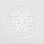 Elegant Round Winter Snowflake Embosser<br><div class="desc">Elegant winter snowflake embosser design features a modern white snowflake surrounded by a simple round circle frame.</div>