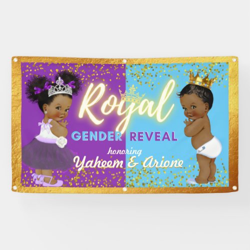 Elegant Royal African Gender Reveal Purple  Blue Banner