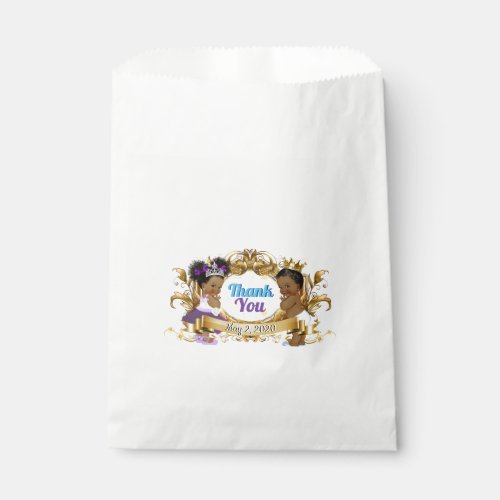 Elegant Royal African Gender Reveal Purple  Blue Favor Bag
