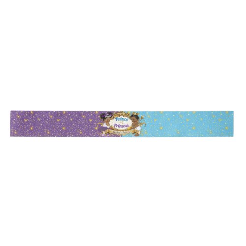 Elegant Royal African Gender Reveal Purple  Blue Satin Ribbon