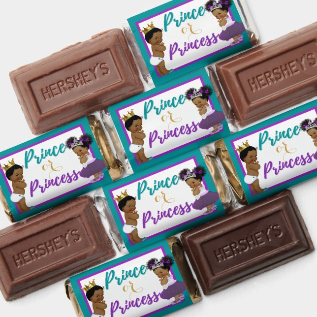 Elegant Royal African Gender Reveal Purple & Teal  Hershey's Miniatures (Assorted)