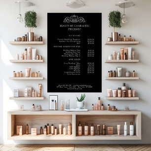 Elegant, royal, black price list poster