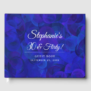 Elegant Royal Blue 30 and Flirty Birthday Party Guest Book