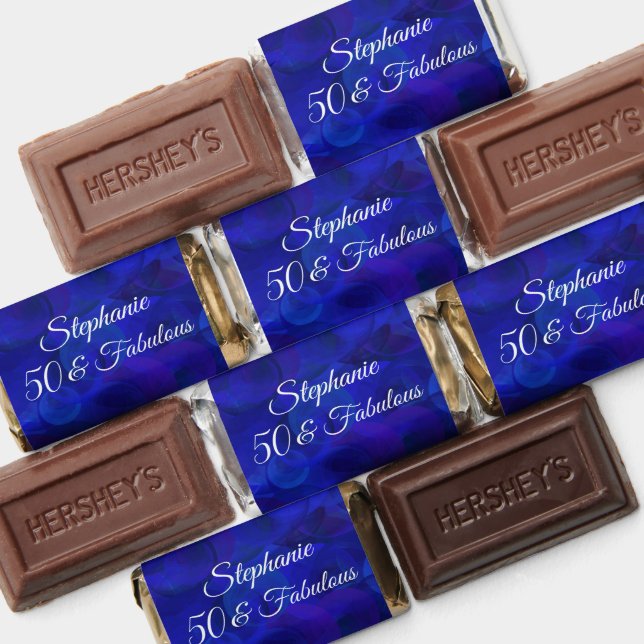 Elegant Royal Blue 50 and Fabulous Birthday Party Hershey's Miniatures (Assorted)