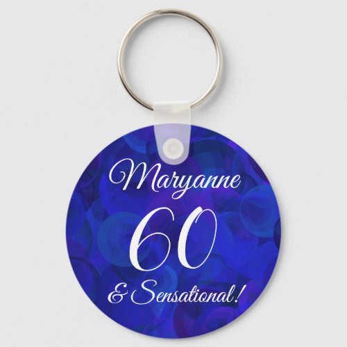 Elegant Royal Blue 60  Sensational Birthday Party Keychain