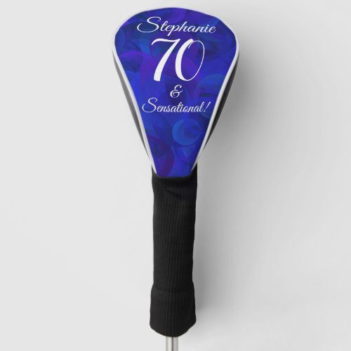 Elegant Royal Blue 70 and Sensational Birthday Golf Head Cover