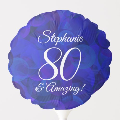 Elegant Royal Blue 80 and Amazing Birthday Party Balloon