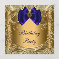 Elegant Royal Blue and Gold Birthday Party