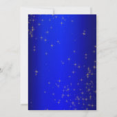 Elegant Royal Blue And Gold Themed Quinceanera Invitation (Back)