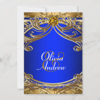 Elegance Scroll Custom Invitations, Real Gold Foil, Imprinted