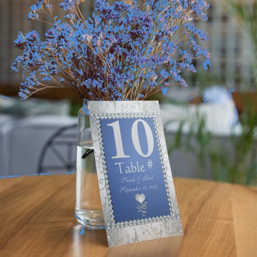 Elegant Royal Blue and Silver Table No Invitation