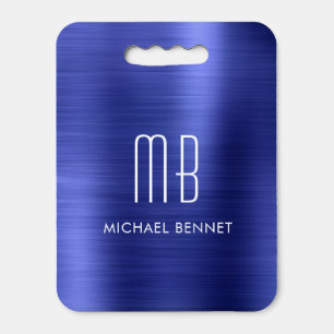 Elegant Royal Blue Brushed Metallic Seat Cushion