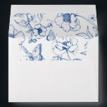 Elegant Royal Blue Floral Garden Wedding Address Envelope<br><div class="desc">Royal blue floral wedding envelope.</div>