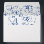 Elegant Royal Blue Floral Garden Wedding Address Envelope<br><div class="desc">Royal blue floral wedding envelope.</div>
