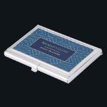 Elegant Royal Blue Gold Abstract Geometric Business Card Case<br><div class="desc">Elegant and professional business card case in blue and gold.</div>