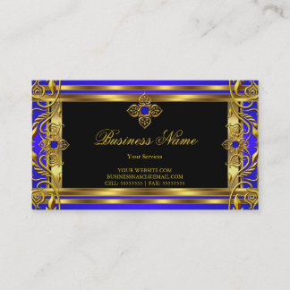 Elegant Royal Blue gold Business Card